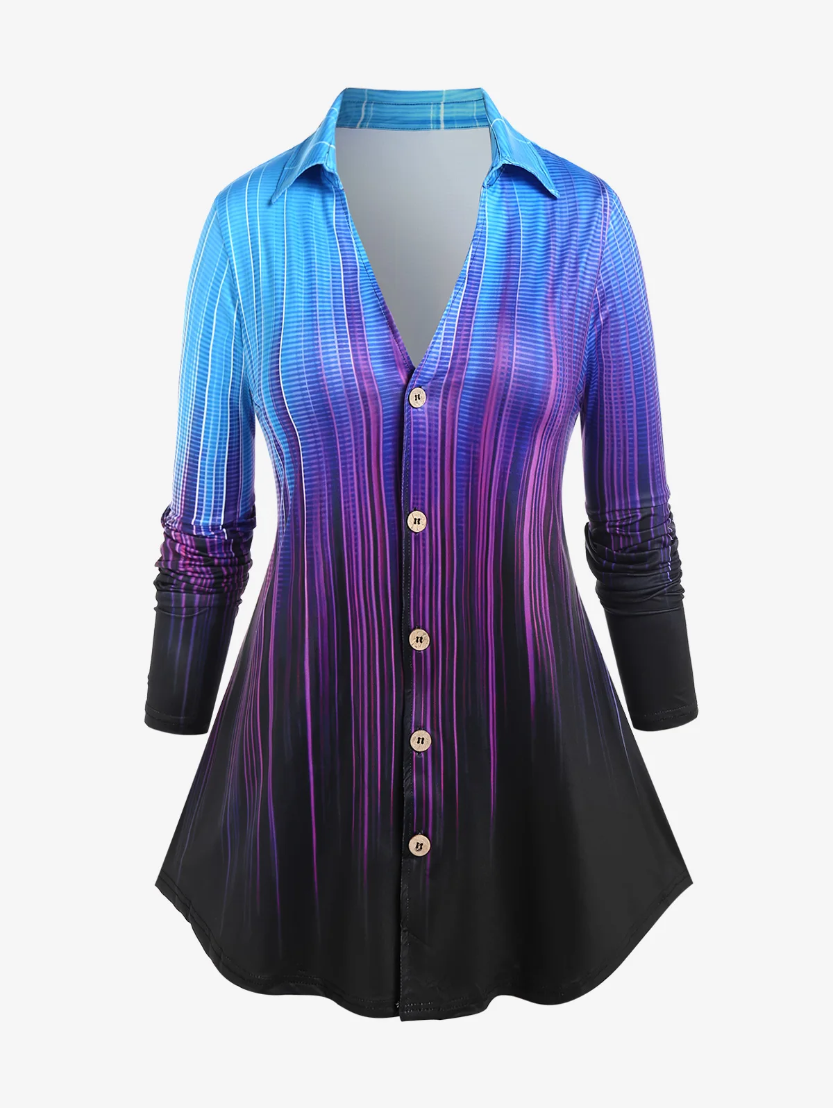 ROSEGAL Light Beam Print Button Up Shirt for Women Plus Size Tops, Long Sleeves, Ombre Color Blouses, Female Casual Clothes 5XL
ROSEGAL Light Beam Print Button Up Shirt for Women Plus Size Tops, Long Sleeves, Ombre Color Blouses, Female Casual Clothes 5XL