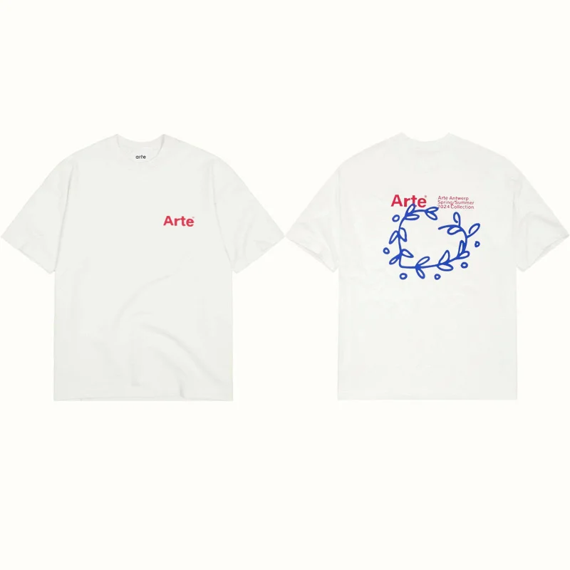 Blue Arte Flower Wreath Print Short Sleeve Men/Women Summer Hot Sales European Style Cotton High-quality Tees Unisex T-shirt
Blue Arte Flower Wreath Print Short Sleeve Men/Women Summer Hot Sales European Style Cotton High-quality Tees Unisex T-shirt