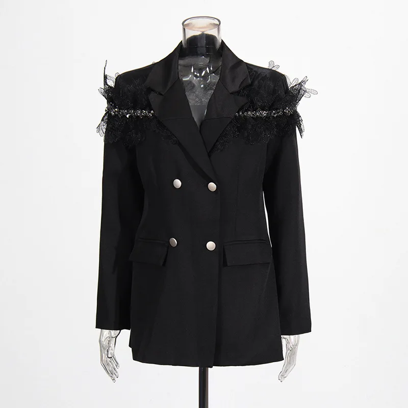 Mingyuan Style Double Breasted 2025 Spring New Item Niche Splicing Lace Design Slim Fit Temperament Suit Jacket Jacket Fo
Mingyuan Style Double Breasted 2025 Spring New Item Niche Splicing Lace Design Slim Fit Temperament Suit Jacket Jacket Fo