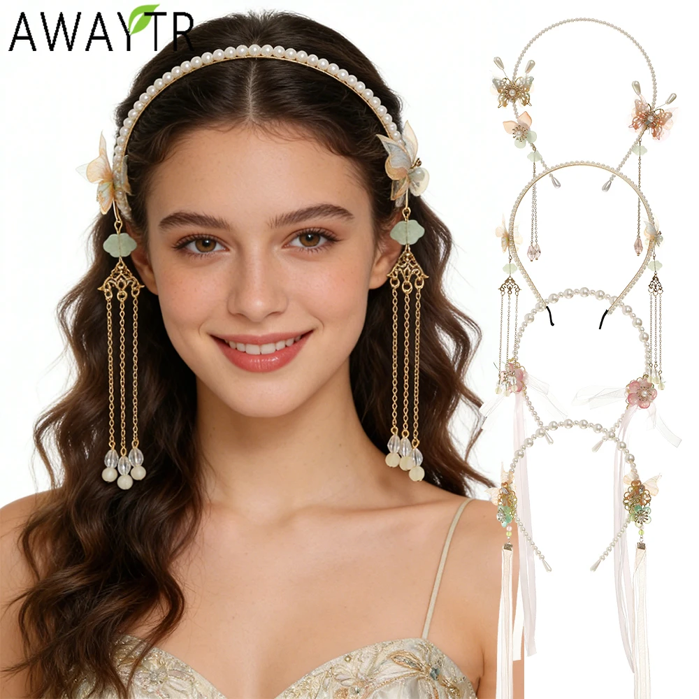 AWAYTR Elegant Pearl Tassel Headbands Fashion Alloy Thin Headband Plastic Hair Accessories For Women Trends
AWAYTR Elegant Pearl Tassel Headbands Fashion Alloy Thin Headband Plastic Hair Accessories For Women Trends