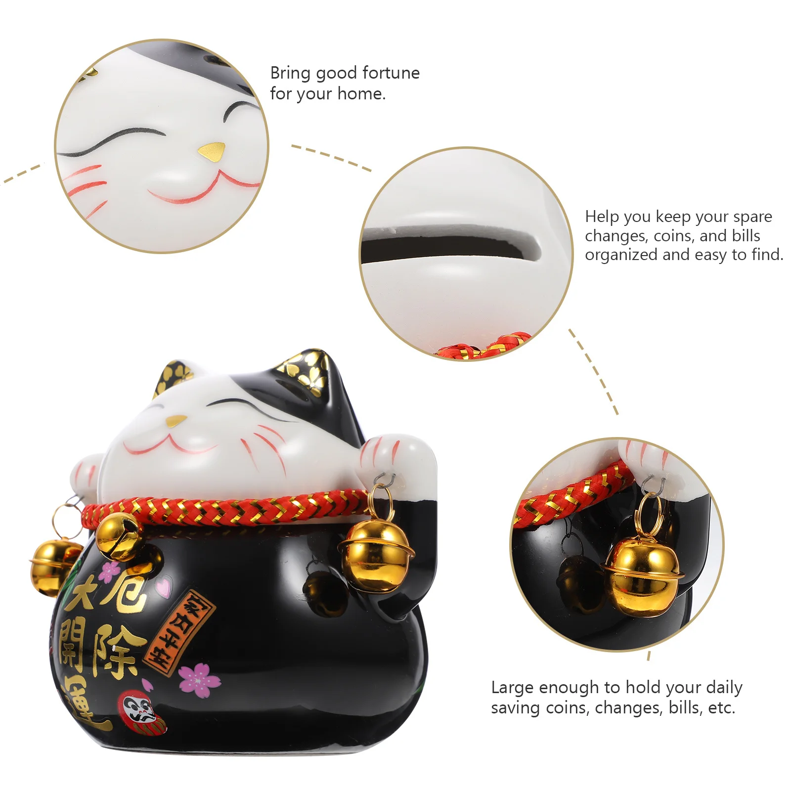 1Pcs Lucky Cat Money Box Ceramic Saving Pot for Kids Home Office Coin Bank Organizer Black Cartoon Cat Decor Change Jar
1Pcs Lucky Cat Money Box Ceramic Saving Pot for Kids Home Office Coin Bank Organizer Black Cartoon Cat Decor Change Jar