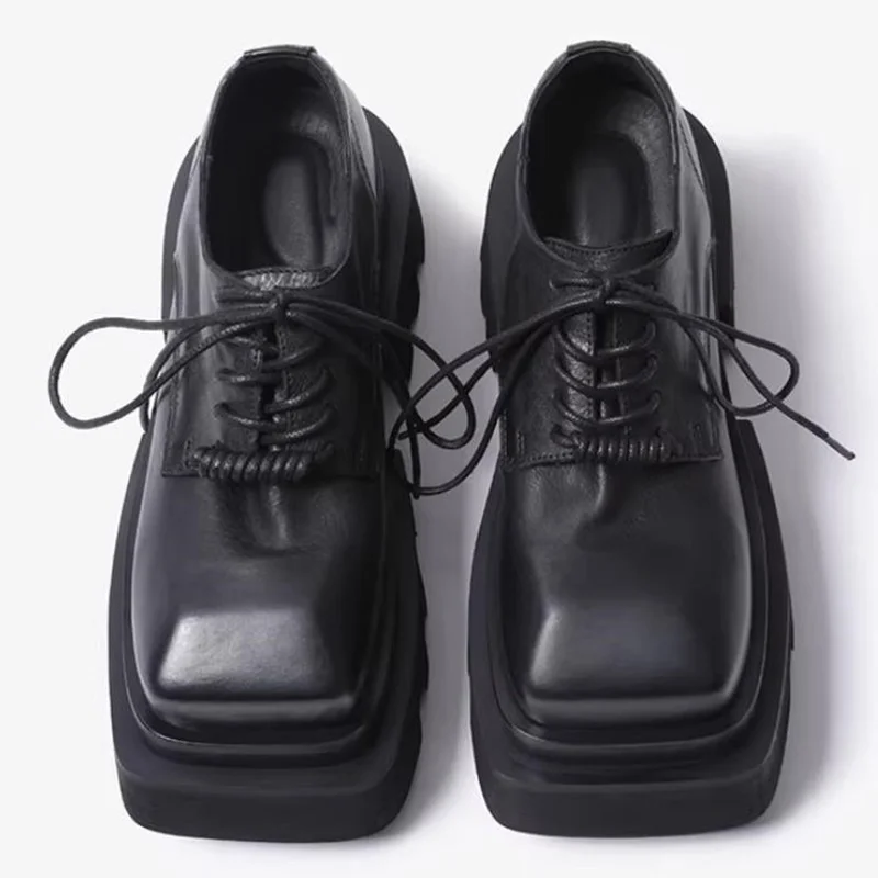 Мужские кожаные туфли с квадратным носком, из натуральной кожи, дерби, на шнуровке, на толстом каблуке, на платформе
Мужские кожаные туфли с квадратным носком, из натуральной кожи, дерби, на шнуровке, на толстом каблуке, на платформе