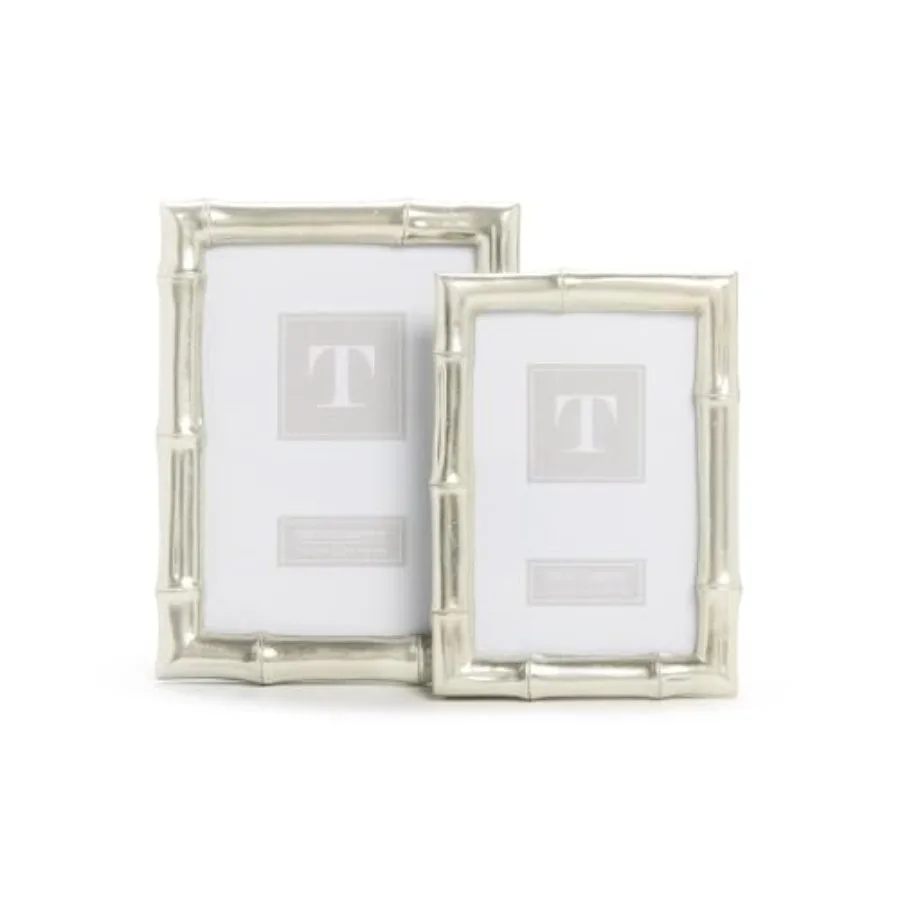 Set of 2 Silver Faux Bamboo Photo Frame Includes 2 Sizes 4x6 and 5x7 Inches Resin and Glass Home Decor Accessories
Set of 2 Silver Faux Bamboo Photo Frame Includes 2 Sizes 4x6 and 5x7 Inches Resin and Glass Home Decor Accessories