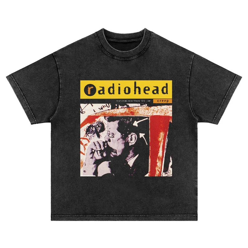 Radiohead Британский рок-музыкальный фестиваль с принтом Винтажная потертая футболка с короткими рукавами Топ Ins Y2k Лидер продаж Новый бренд
Radiohead Британский рок-музыкальный фестиваль с принтом Винтажная потертая футболка с короткими рукавами Топ Ins Y2k Лидер продаж Новый бренд