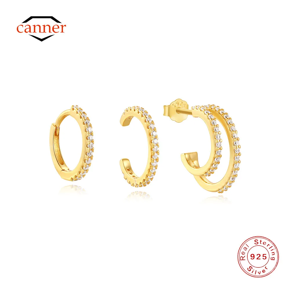 CANNER 3PCS Set Minimalism Classic Zircon 925 Sterling Silver Hoop Earring For Women Ins Simple Double-deck Earring Fine Jewelry
CANNER 3PCS Set Minimalism Classic Zircon 925 Sterling Silver Hoop Earring For Women Ins Simple Double-deck Earring Fine Jewelry