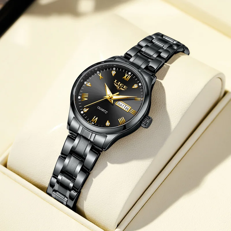 LIGE Роскошные кварцевые часы для женщин, элегантные часы из нержавеющей стали, светящиеся водонепроницаемые наручные часы с датой недели, женские деловые часы
LIGE Роскошные кварцевые часы для женщин, элегантные часы из нержавеющей стали, светящиеся водонепроницаемые наручные часы с датой недели, женские деловые часы