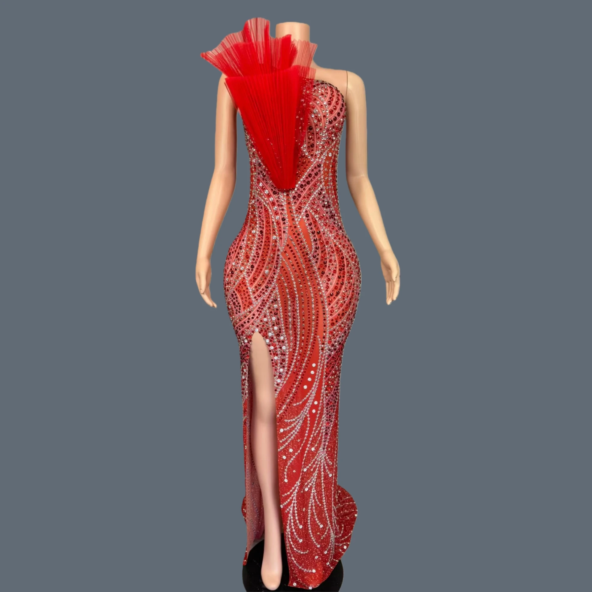 Sparkly Crystals Strapless High Side Slits Long Dress Elegant Women Celebrate Luxury Purple Gown Birthday Party Outfit Xunyicao
Sparkly Crystals Strapless High Side Slits Long Dress Elegant Women Celebrate Luxury Purple Gown Birthday Party Outfit Xunyicao