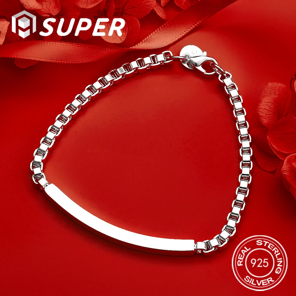 ALISuper 925 sterling silver exquisite square chain bracelet fashion men's and women's accessories party jewelry wedding
ALISuper 925 sterling silver exquisite square chain bracelet fashion men's and women's accessories party jewelry wedding