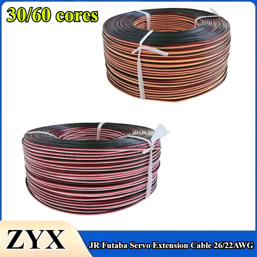 5/10/30/50 Meters 26AWG/22AWG JR Futaba Servo Extension Cable Wire 30/60 Cores Lead Extended Wiring for RC Helicopter Drone Cars
5/10/30/50 Meters 26AWG/22AWG JR Futaba Servo Extension Cable Wire 30/60 Cores Lead Extended Wiring for RC Helicopter Drone Cars