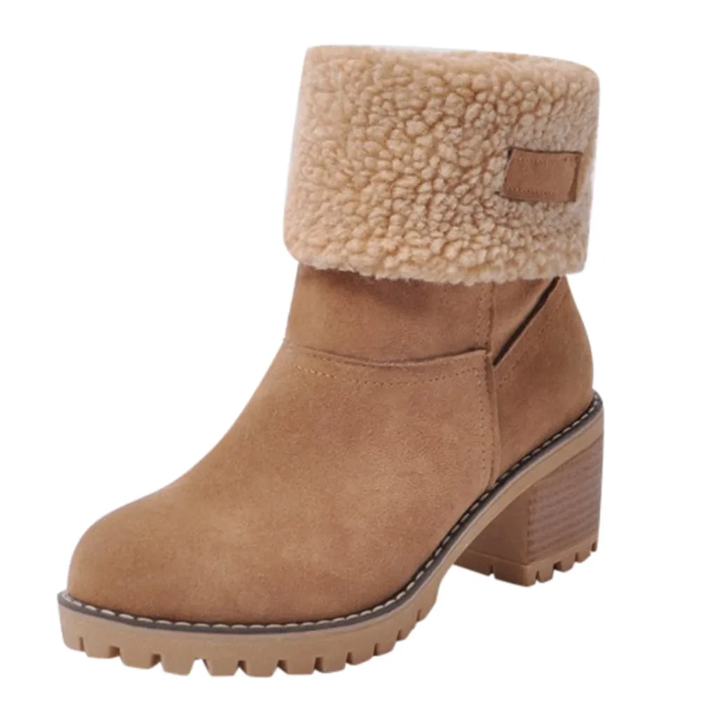 Women's Mid-Calf Fleece Lined Snow Boots Short Booties Thick Heel Flat Back Zipper Cotton Lined Winter Fashion Boots
Women's Mid-Calf Fleece Lined Snow Boots Short Booties Thick Heel Flat Back Zipper Cotton Lined Winter Fashion Boots