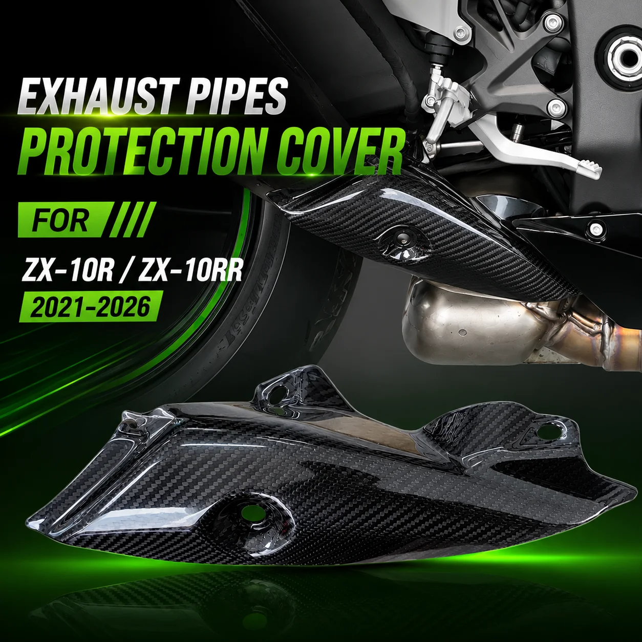 For Kawasaki ZX-10R ZX-10RR 2021-2026 100% Real Carbon Fiber Motorcycle Exhausts Pipes Protection Cover
For Kawasaki ZX-10R ZX-10RR 2021-2026 100% Real Carbon Fiber Motorcycle Exhausts Pipes Protection Cover