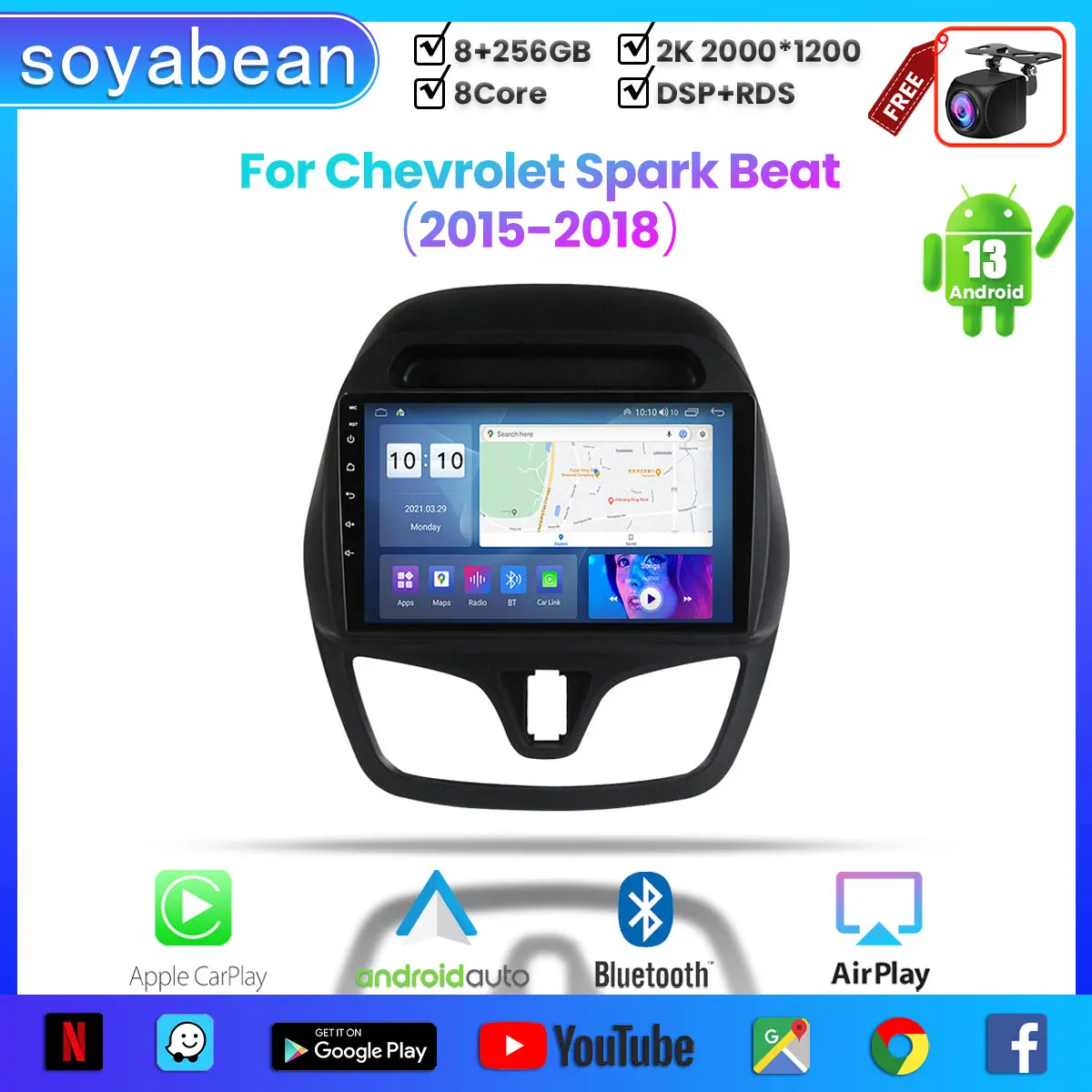 Автомобильный радиоприемник Android 13 для Chevrolet Spark Beat 2015-2018, 9 дюймов, 2K мультимедийный плеер с 4G Car Carplay и 2Din GPS-навигацией.
Автомобильный радиоприемник Android 13 для Chevrolet Spark Beat 2015-2018, 9 дюймов, 2K мультимедийный плеер с 4G Car Carplay и 2Din GPS-навигацией.