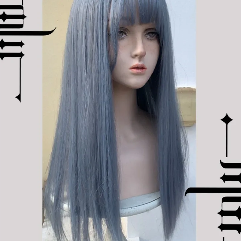 Dark Gothic Style Punk Lolita Blue Bangs Matte Daily Straight Hair Wig for Women Realistic Wigs
Dark Gothic Style Punk Lolita Blue Bangs Matte Daily Straight Hair Wig for Women Realistic Wigs