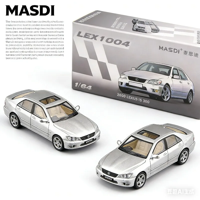 MASDI 1:64 Toyota Crown, Lexus IS300 Cast-pressed realistic static alloy car model, boys' gift toy collection item.
MASDI 1:64 Toyota Crown, Lexus IS300 Cast-pressed realistic static alloy car model, boys' gift toy collection item.