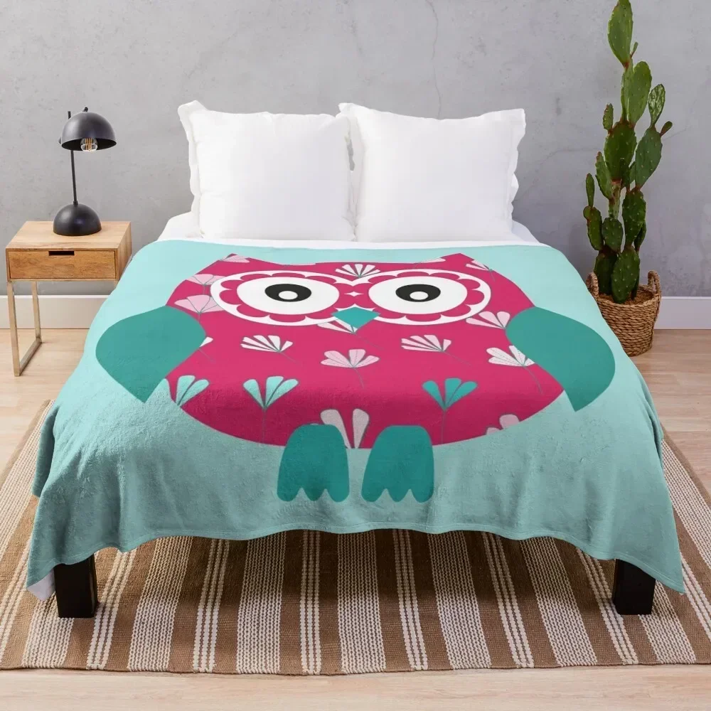 Cute Owl with Floral Pattern in Pink and Teal Throw Blanket Cozy Light Blanket for Travel Camping Picnic
Cute Owl with Floral Pattern in Pink and Teal Throw Blanket Cozy Light Blanket for Travel Camping Picnic
