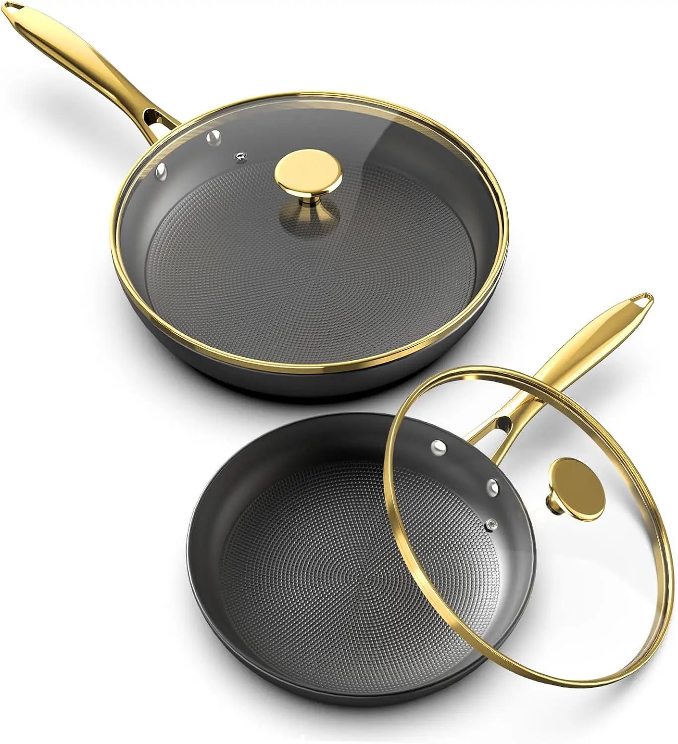 Non-Stick Frying Pan Set with Lids, Honeycomb Texture, Oven & Induction Safe, Perfect Gift
Non-Stick Frying Pan Set with Lids, Honeycomb Texture, Oven & Induction Safe, Perfect Gift