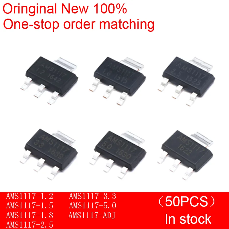 (50piece)100% New AMS1117-1.2 AMS1117-1.5 AMS1117-1.8 AMS1117-2.5 AMS1117-3.3 AMS1117-5.0 AMS1117-ADJ SOT-223
(50piece)100% New AMS1117-1.2 AMS1117-1.5 AMS1117-1.8 AMS1117-2.5 AMS1117-3.3 AMS1117-5.0 AMS1117-ADJ SOT-223