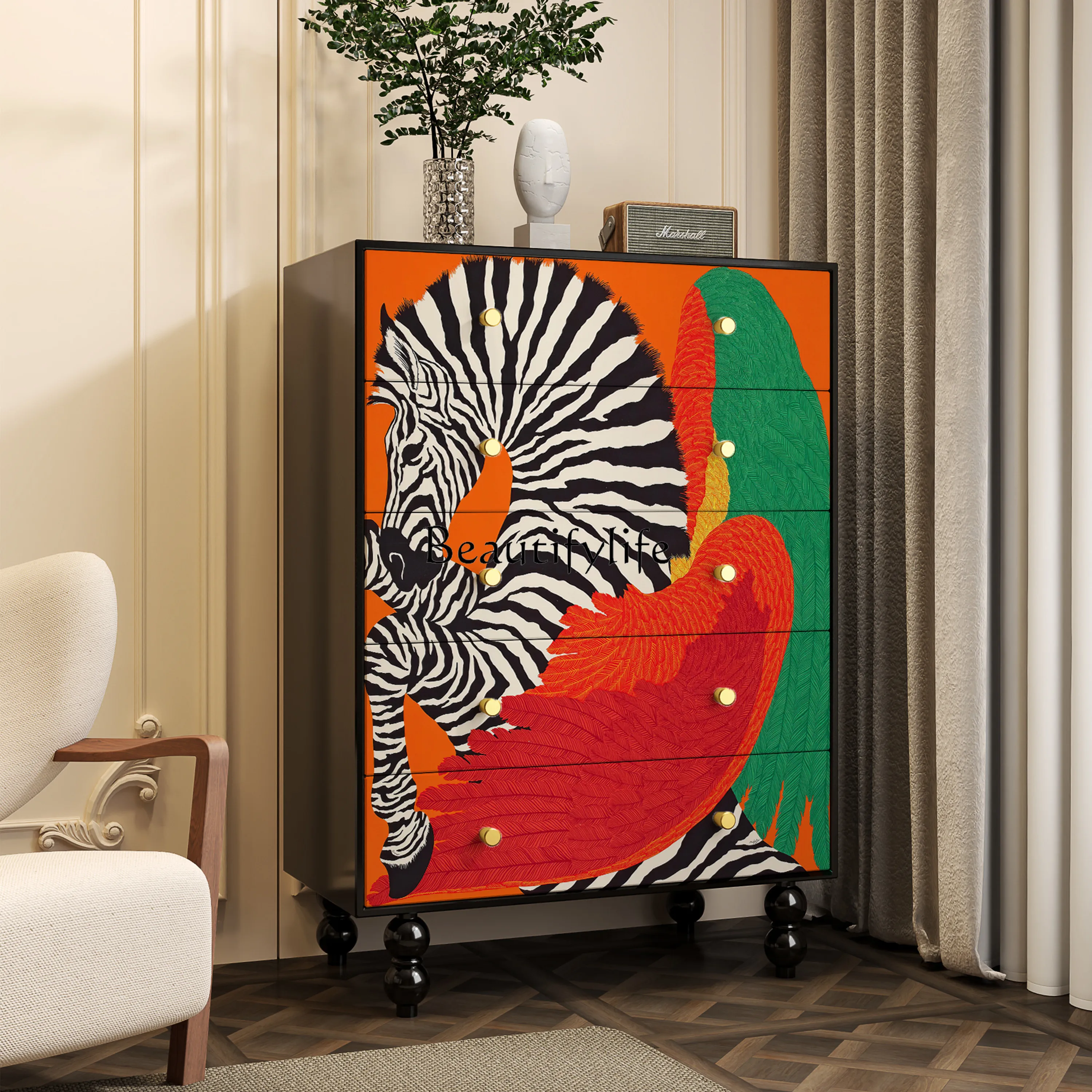 French solid wood chest of drawers homestay entrance decorative bedroom locker
French solid wood chest of drawers homestay entrance decorative bedroom locker