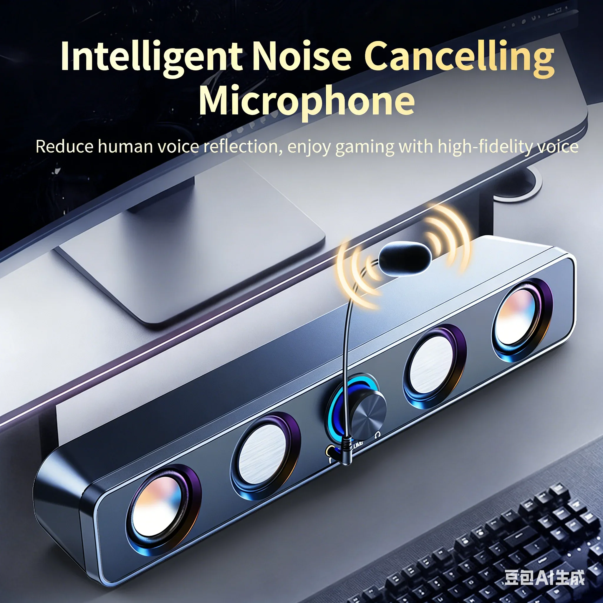 Настольные игровые RGB-колонки Bluetooth 5.3, 2.0-канальный Hi-Fi объемный звук, USB Type-C, Plug & Play для ПК, игр и развлечений
Настольные игровые RGB-колонки Bluetooth 5.3, 2.0-канальный Hi-Fi объемный звук, USB Type-C, Plug & Play для ПК, игр и развлечений