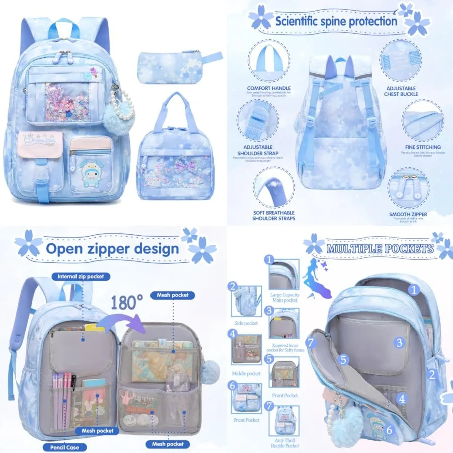 Lovely Girls Backpack School Bag for Students Book Bag with Multiple Pockets Splash-proof 's Backpack ch Set
Lovely Girls Backpack School Bag for Students Book Bag with Multiple Pockets Splash-proof 's Backpack ch Set
