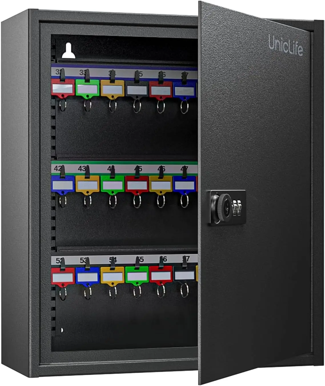 60 Position Key Cabinet Steel Security Storage Box with Combination & Key Lock, Resettable, Digital, Adjustable Racks, Colorf
60 Position Key Cabinet Steel Security Storage Box with Combination & Key Lock, Resettable, Digital, Adjustable Racks, Colorf