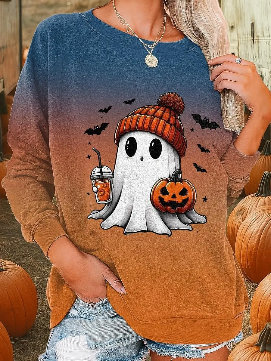 Fall Winter Pullover Women's Halloween Ghost Printed Sweatshirt 3D Print O-Neck Long Sleeve Tops Women's Apparel Y2K Streetwear
Fall Winter Pullover Women's Halloween Ghost Printed Sweatshirt 3D Print O-Neck Long Sleeve Tops Women's Apparel Y2K Streetwear