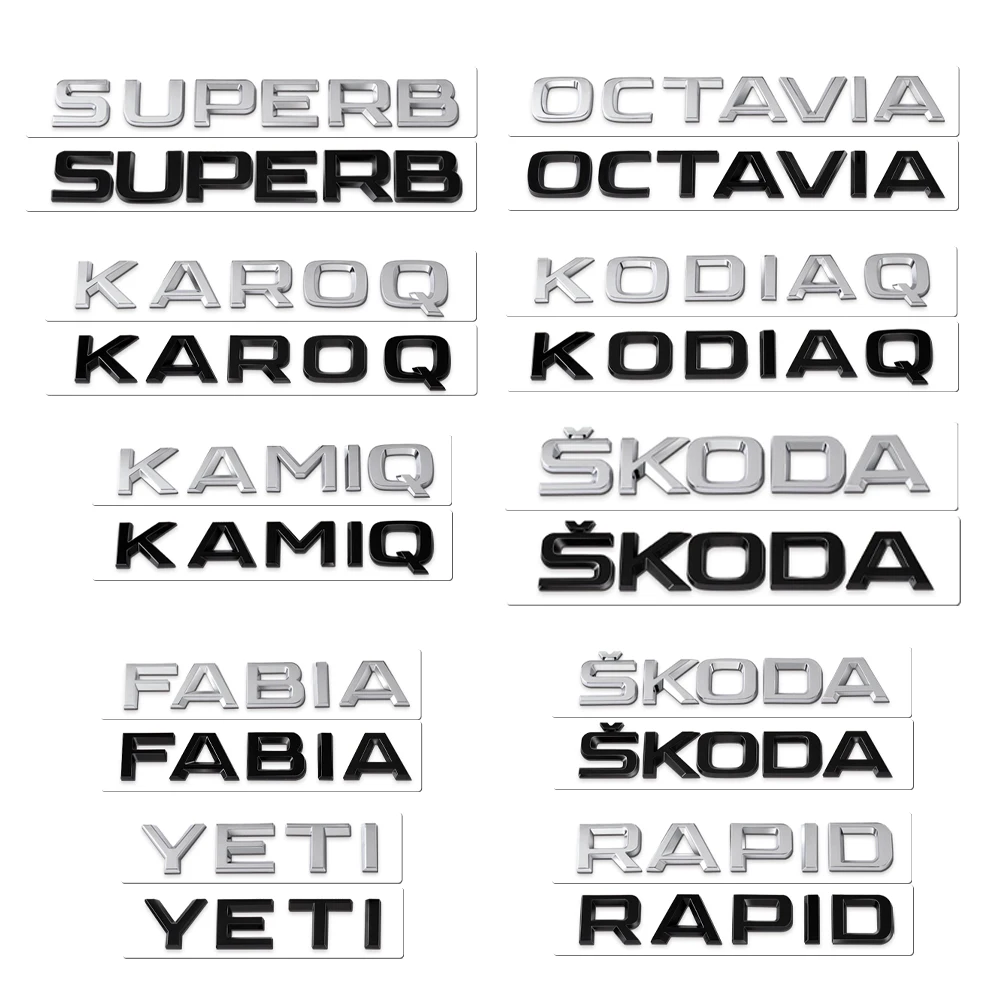 1pcs Car ABS Badge For Skoda Octavia A5 Kodiaq Superb Karoq Kamiq Fabia RAPID Letter Body Trunk Sticker Modification Accessories
1pcs Car ABS Badge For Skoda Octavia A5 Kodiaq Superb Karoq Kamiq Fabia RAPID Letter Body Trunk Sticker Modification Accessories