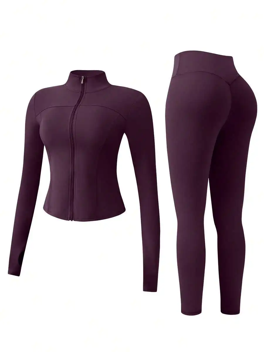 Women Slim Fit Zipper Activewear Set For Fitness Running Yoga Outdoor Sports Spring
Women Slim Fit Zipper Activewear Set For Fitness Running Yoga Outdoor Sports Spring