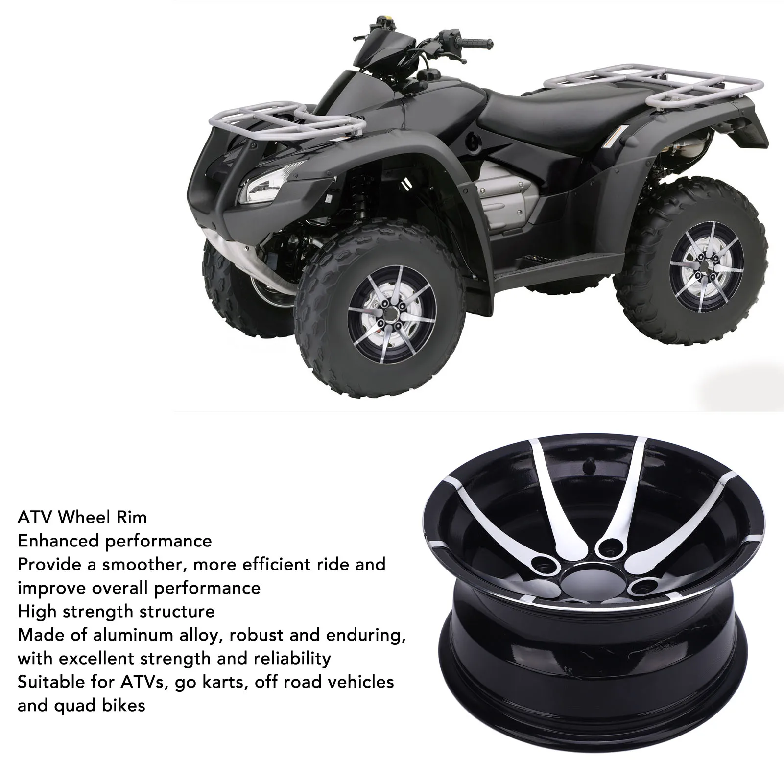 12 Inch ATV Wheel Rim 25X8-12 High Performance Aluminum Alloy Rim for Go Karts Carts Quad Bikes ATV Aluminum Alloy Rim
12 Inch ATV Wheel Rim 25X8-12 High Performance Aluminum Alloy Rim for Go Karts Carts Quad Bikes ATV Aluminum Alloy Rim