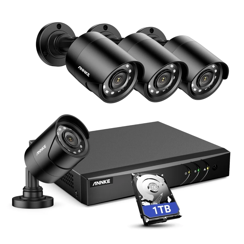 ANNKE 8CH 5MP H.265+ 5-in-1 DVR Security Camera System 4pcs 1080p Outdoor IP66 Waterproof Surveillance CCTV Camera
ANNKE 8CH 5MP H.265+ 5-in-1 DVR Security Camera System 4pcs 1080p Outdoor IP66 Waterproof Surveillance CCTV Camera