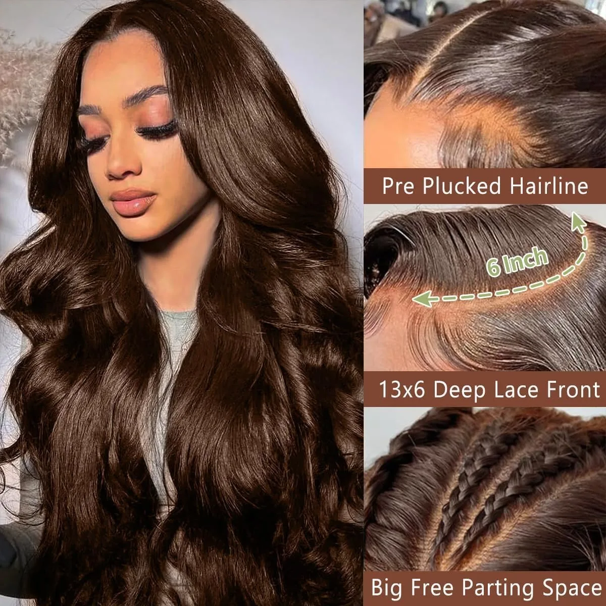 200% Density 13x6 Lace Frontal Human Hair Wig For Women 40 42 Inch Chocolate Brown 13x4 Body Wave HD Lace Front Human Hair Wigs
200% Density 13x6 Lace Frontal Human Hair Wig For Women 40 42 Inch Chocolate Brown 13x4 Body Wave HD Lace Front Human Hair Wigs