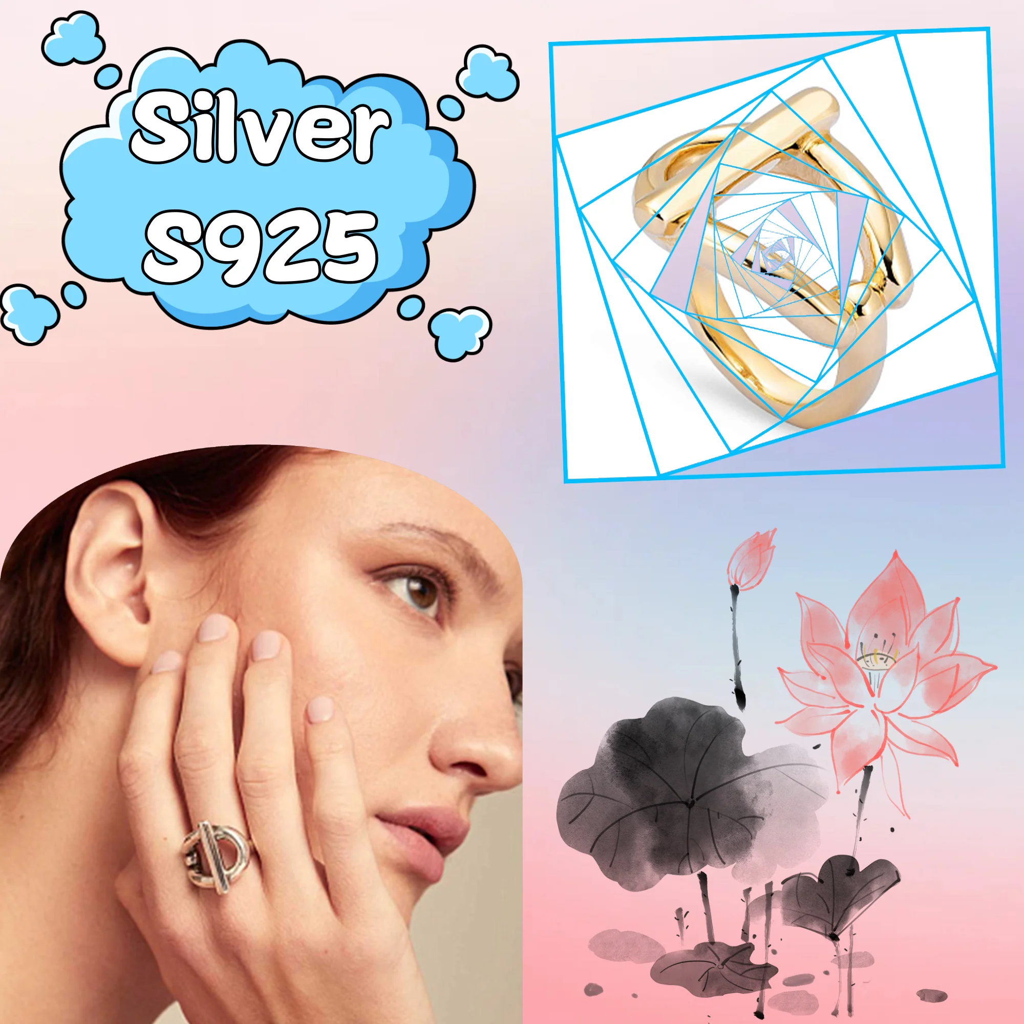 Hollow out horizontal ring no50 pure silver S925 Spanish women's jewelry gift for luxury accessories for girlfriends
Hollow out horizontal ring no50 pure silver S925 Spanish women's jewelry gift for luxury accessories for girlfriends