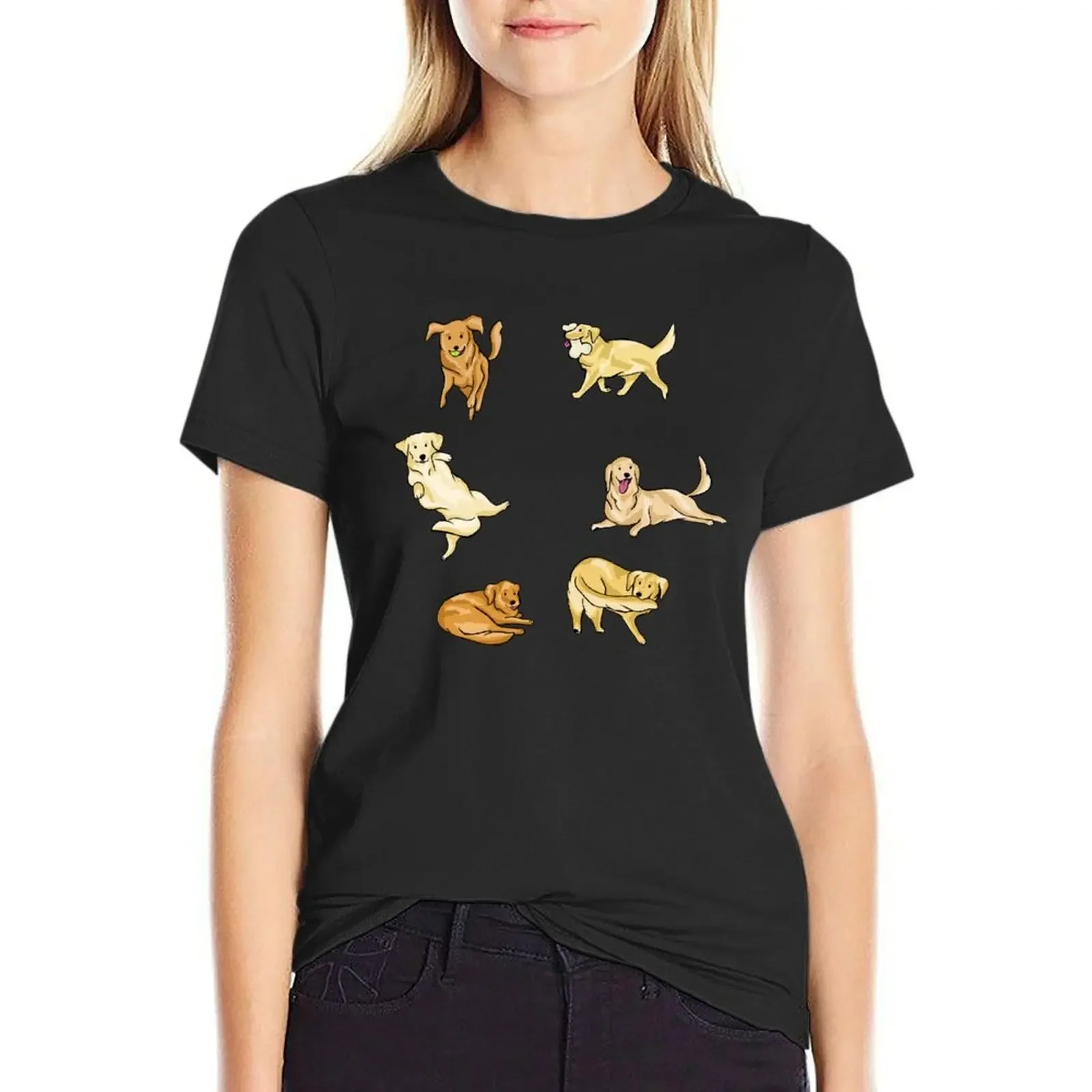 Golden Retrievers T-Shirt blacks Blouse summer top animal print shirt for girls Women's cotton t-shirt
Golden Retrievers T-Shirt blacks Blouse summer top animal print shirt for girls Women's cotton t-shirt