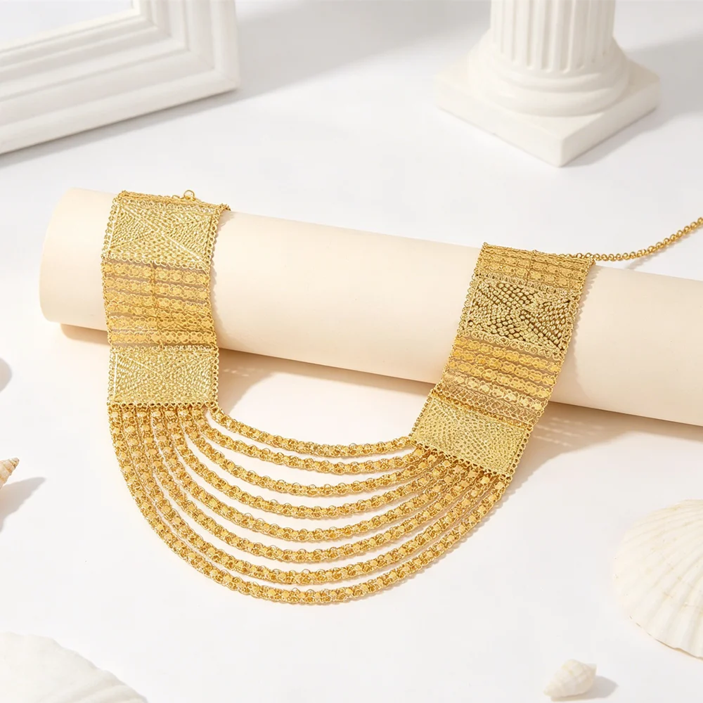 Luxurious Multi-Layer Tassel Necklace Gold Vintage Palace Style Essential Jewelry for Brides Wedding Styling
Luxurious Multi-Layer Tassel Necklace Gold Vintage Palace Style Essential Jewelry for Brides Wedding Styling