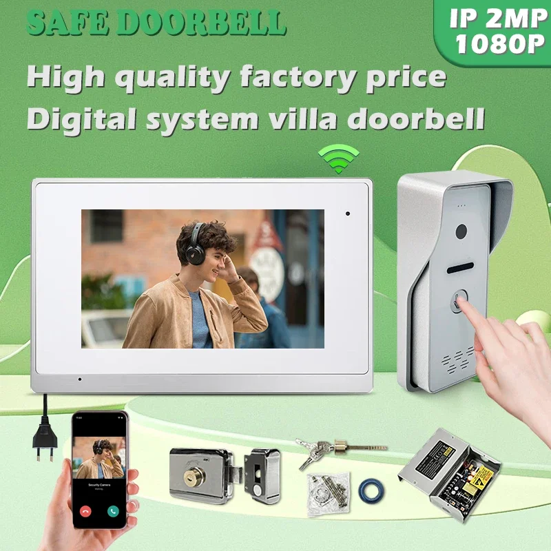Mobile Phone Unlock Wifi Video Doorbell Camera With 7 Inch Touch Screen Monitor Multi Apartment Video Door Phone Intercom System
Mobile Phone Unlock Wifi Video Doorbell Camera With 7 Inch Touch Screen Monitor Multi Apartment Video Door Phone Intercom System