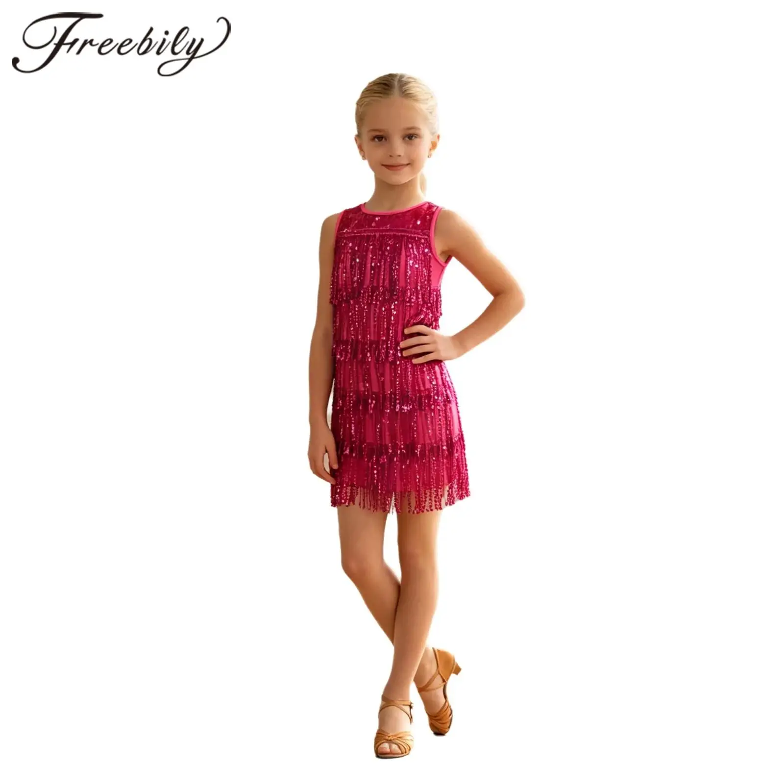 Kids Girls Tango Dancewear Salsa Cha-cha Costume Sparkling Sequin Tassel Ballroom Latin Dance Dress Stage Performance Clothes
Kids Girls Tango Dancewear Salsa Cha-cha Costume Sparkling Sequin Tassel Ballroom Latin Dance Dress Stage Performance Clothes