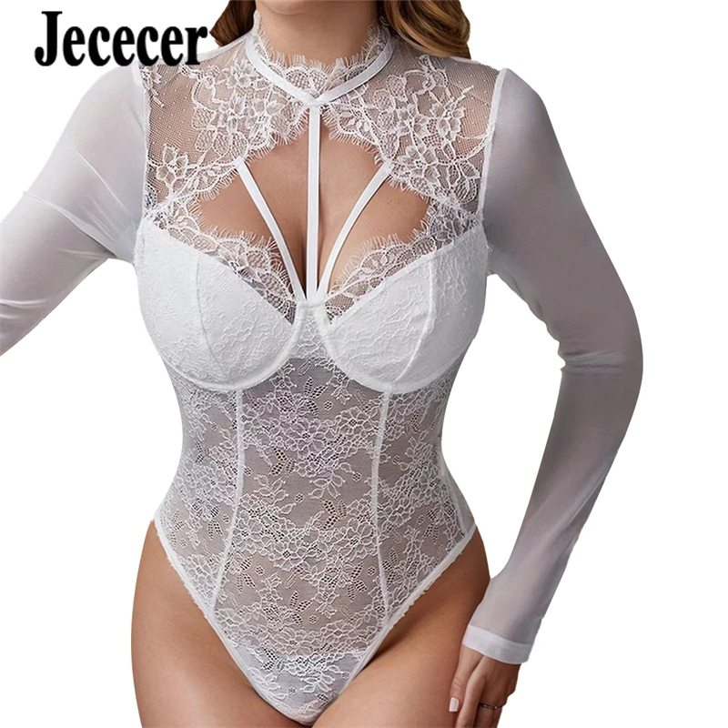 Jececer сексуальное нижнее белье, кружевное прозрачное боди с вышивкой и длинными рукавами, утягивающая одежда для женщин
Jececer сексуальное нижнее белье, кружевное прозрачное боди с вышивкой и длинными рукавами, утягивающая одежда для женщин