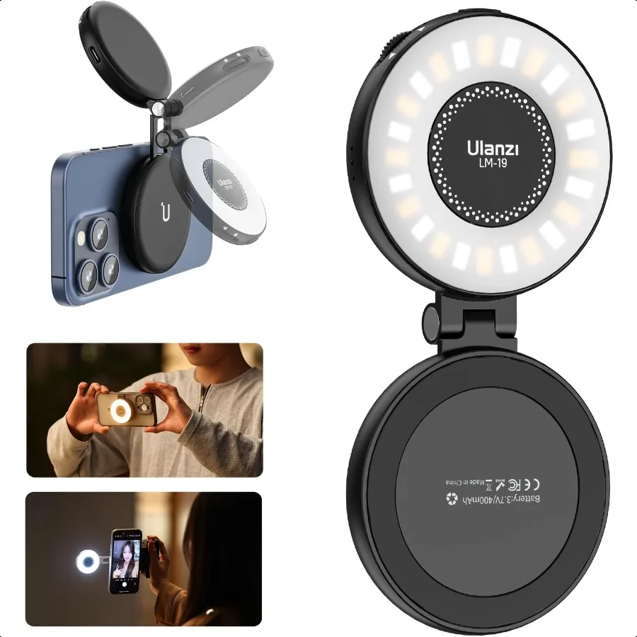 ULANZI Magnetic Selfie Light LED Fill Light Compatible with Magsafe LED Selfie Ring Light Included Sticky Ring for Phones for S 
ULANZI Magnetic Selfie Light LED Fill Light Compatible with Magsafe LED Selfie Ring Light Included Sticky Ring for Phones for S