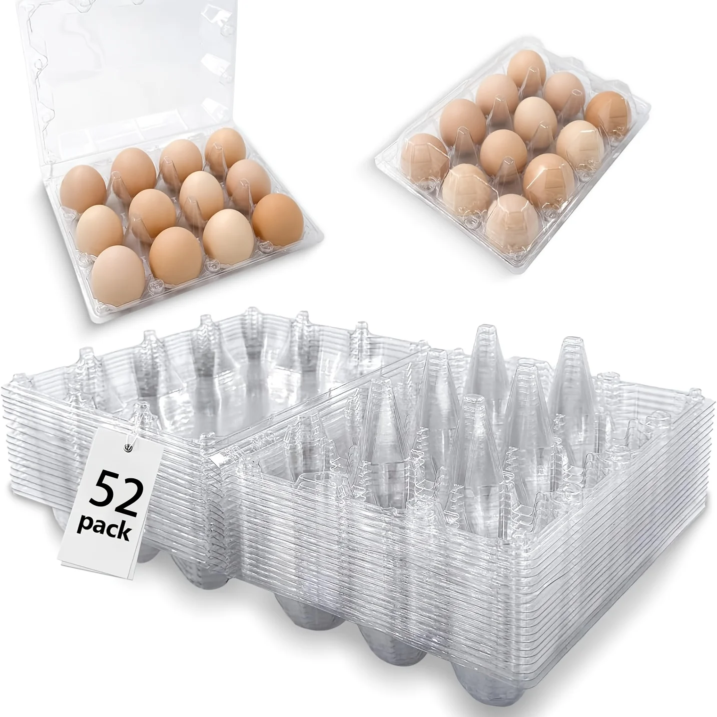 52 Pack Egg Cartons Cheap Bulk 12 Count - Holds 1 Dozen Clear Blank Egg Cartons for Chicken Eggs - Clear Empty Chicken Egg Carton for Fresh Medium Eggs
52 Pack Egg Cartons Cheap Bulk 12 Count - Holds 1 Dozen Clear Blank Egg Cartons for Chicken Eggs - Clear Empty Chicken Egg Carton for Fresh Medium Eggs