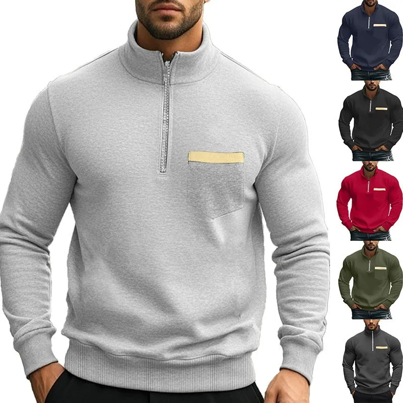 Autumn Winter New Mens Sweatshirts Casual Zipper Stand-Up Collar Plush Pullover for Man Solid Color Long Sleeve Hoodie Tops
Autumn Winter New Mens Sweatshirts Casual Zipper Stand-Up Collar Plush Pullover for Man Solid Color Long Sleeve Hoodie Tops