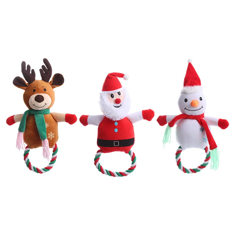 Christmas Dog Toy Santa Snowman Reindeer Rope Chew Toy Interactive Squeaky Pet Toy Durable Cotton Rope Teeth Cleaning Training
Christmas Dog Toy Santa Snowman Reindeer Rope Chew Toy Interactive Squeaky Pet Toy Durable Cotton Rope Teeth Cleaning Training