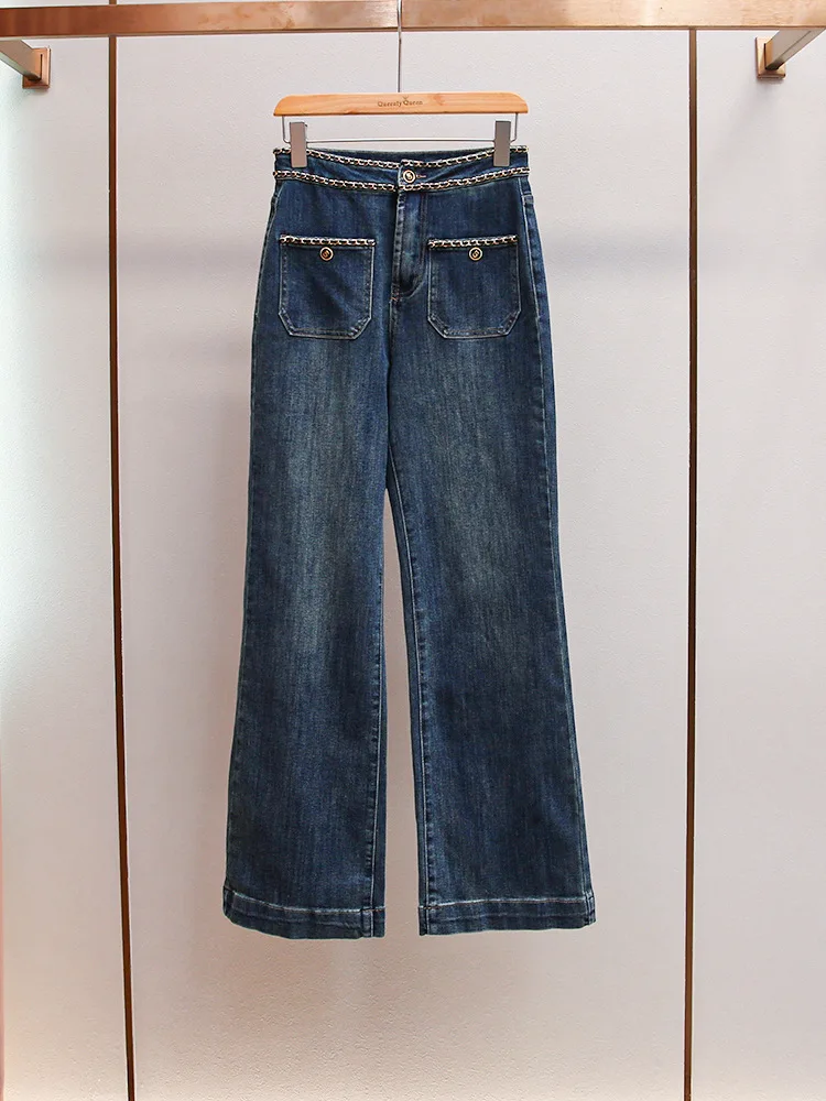 High-end women's retro American chain design slimming high-waisted straight leg wide-leg jeans 바지 women's jeans 청바지 pants w
High-end women's retro American chain design slimming high-waisted straight leg wide-leg jeans 바지 women's jeans 청바지 pants w