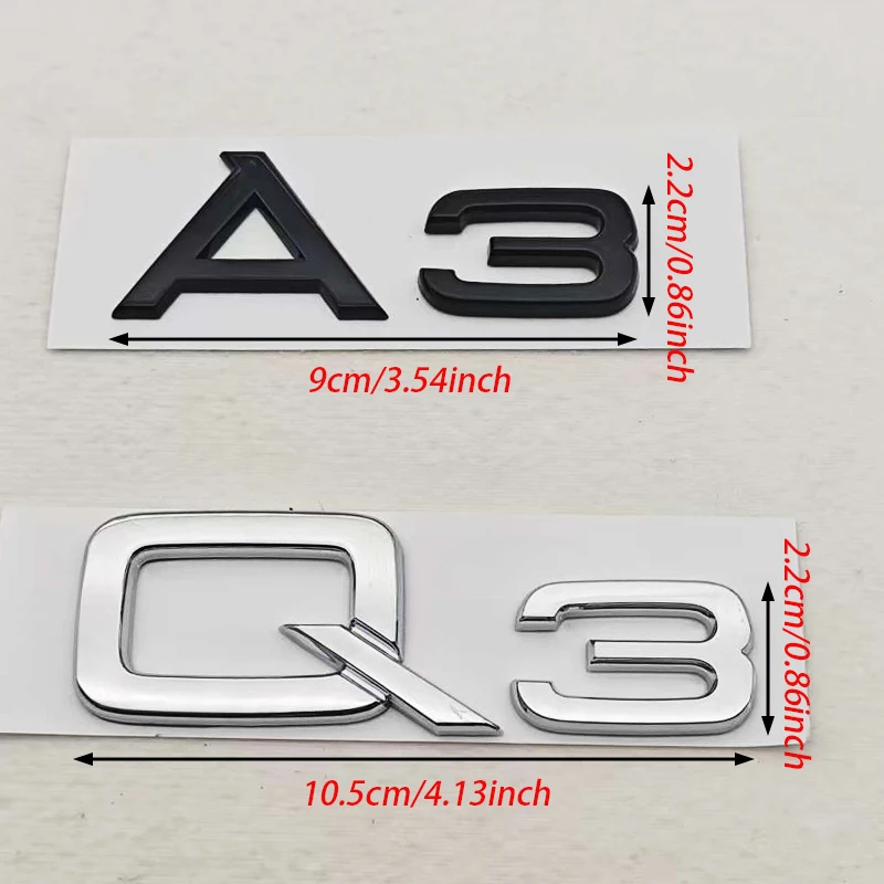 3D ABS Chrome Black Car Letters A3 Q3 Badge Rear Trunk Sticker Decals For Audi A3 Q3 Auto Tail Marking Accessories
3D ABS Chrome Black Car Letters A3 Q3 Badge Rear Trunk Sticker Decals For Audi A3 Q3 Auto Tail Marking Accessories
