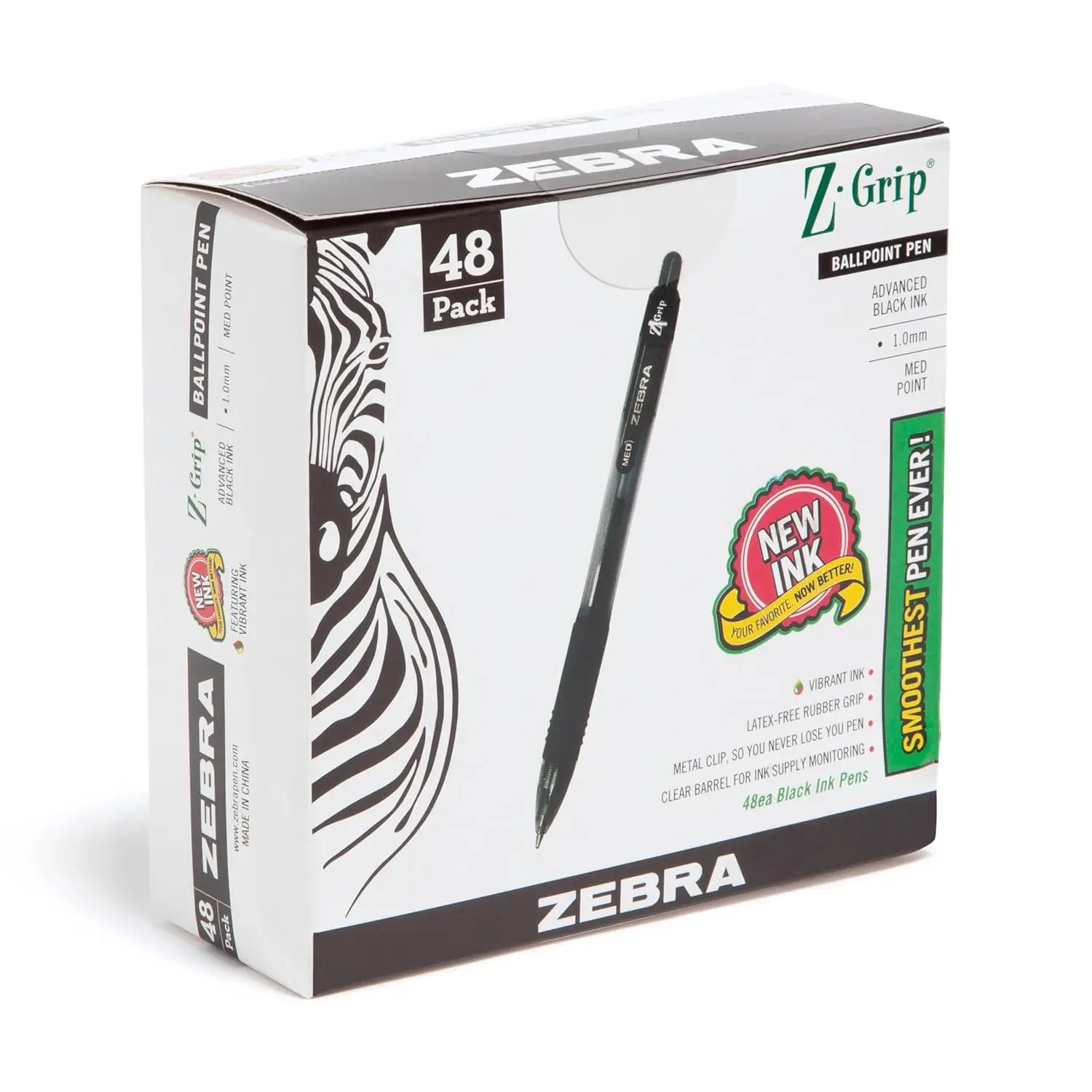 Smooth Retractable Ballpoint Pens, Black Ink 1.0mm Medium Point, 48-Pack for Office & School Note-Taking
Smooth Retractable Ballpoint Pens, Black Ink 1.0mm Medium Point, 48-Pack for Office & School Note-Taking