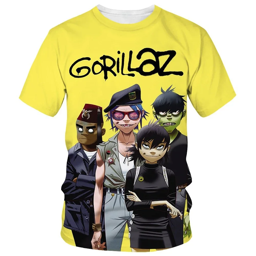 2025 Summer Fashion Cartoon Gorillaz 3D Printed T-shirt Men's and Women's Casual Hip Hop Short Sleeve Harajuku Style Street Top
2025 Summer Fashion Cartoon Gorillaz 3D Printed T-shirt Men's and Women's Casual Hip Hop Short Sleeve Harajuku Style Street Top
