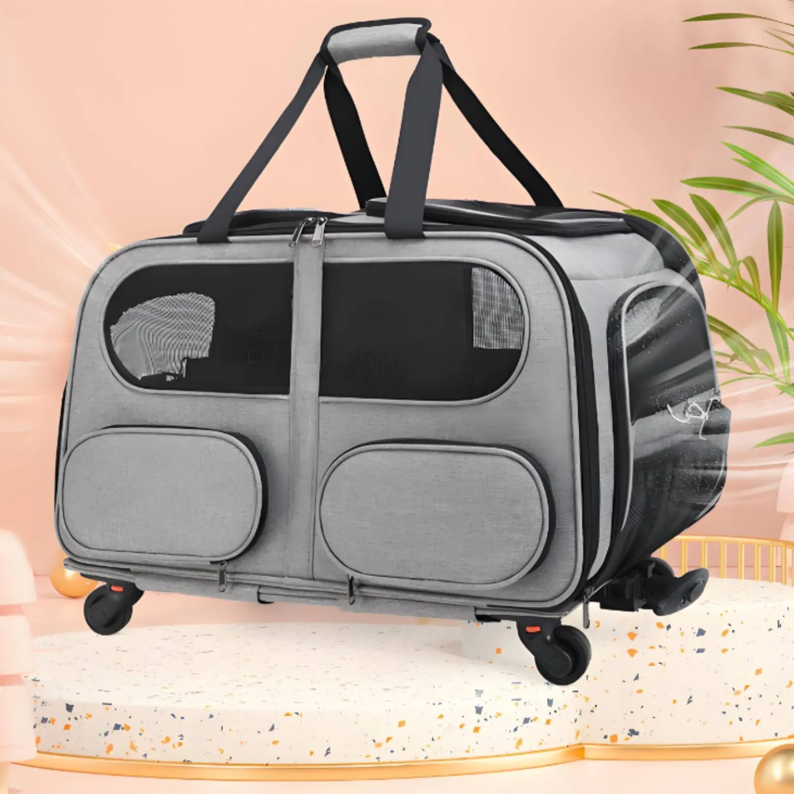 Pet Trolley Case Portable Pet Suitcase Rolling Feline Carrier Telescopic Handle Ventilated Feline Carrier Ventilation System
Pet Trolley Case Portable Pet Suitcase Rolling Feline Carrier Telescopic Handle Ventilated Feline Carrier Ventilation System