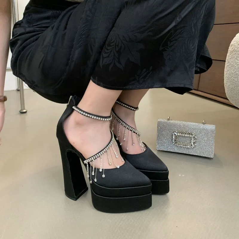 15CM Super High Rhinestone Women's Sandals Pointed Tip Women's Pumps and Heels Fashion Designer Woman's Shoes Sandalias De Mujer
15CM Super High Rhinestone Women's Sandals Pointed Tip Women's Pumps and Heels Fashion Designer Woman's Shoes Sandalias De Mujer