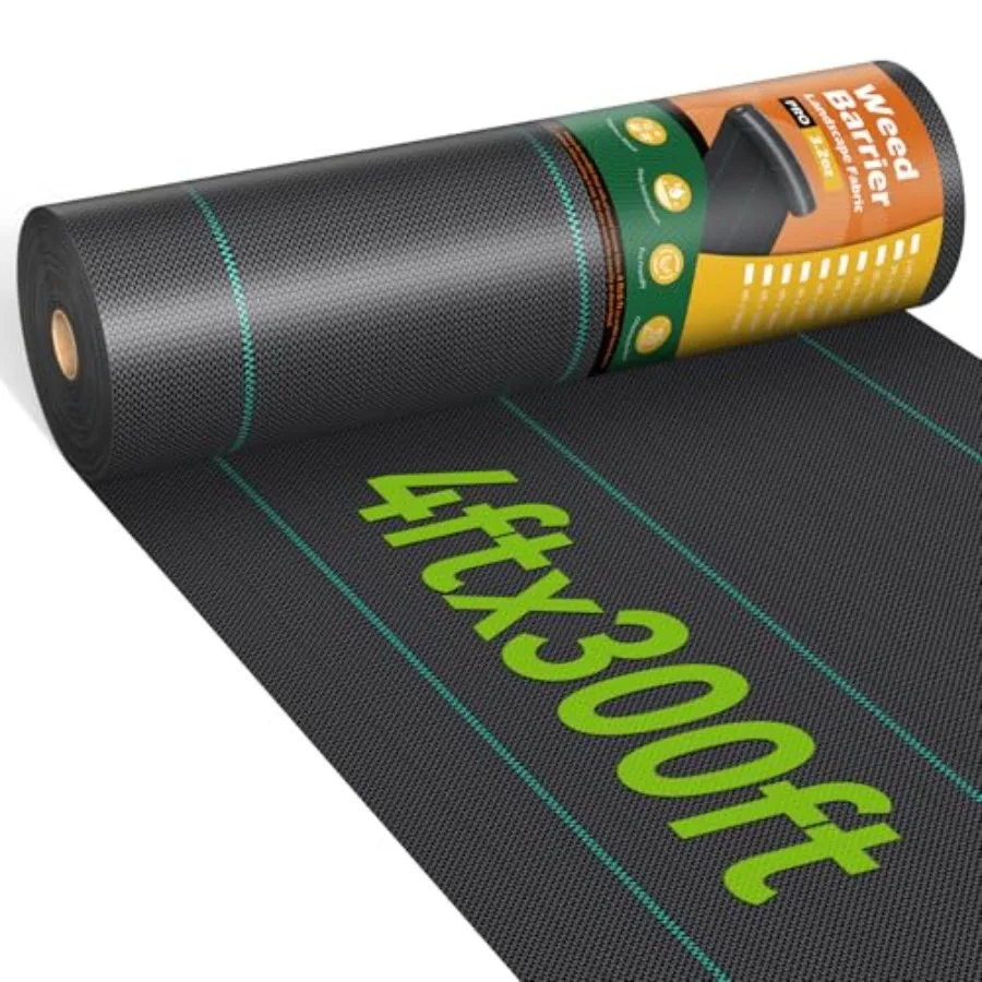 4ft x 300ft Heavy Duty Woven Weed Barrier Fabric 3.2oz Landscape Fabric for Gardening Ground Driveway Weed Block Cover Mat Blac
4ft x 300ft Heavy Duty Woven Weed Barrier Fabric 3.2oz Landscape Fabric for Gardening Ground Driveway Weed Block Cover Mat Blac