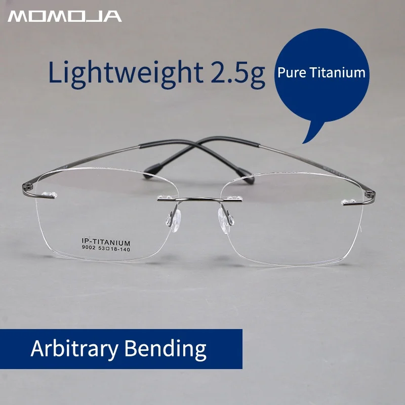 MOMOJA Frameless Pure Titanium Eyeglass Frame Ultra Light And Comfortable Frame High-Quality Male Prescription Glasses 9001
MOMOJA Frameless Pure Titanium Eyeglass Frame Ultra Light And Comfortable Frame High-Quality Male Prescription Glasses 9001
