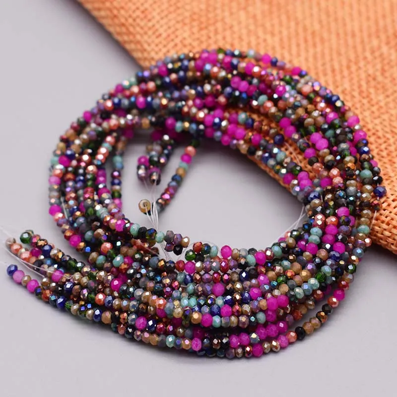 1x2mm Faceted Crystal Glass Beads Rondelle Crystal Loose Spacer Beads for Jewelry Making DIY Necklace
1x2mm Faceted Crystal Glass Beads Rondelle Crystal Loose Spacer Beads for Jewelry Making DIY Necklace